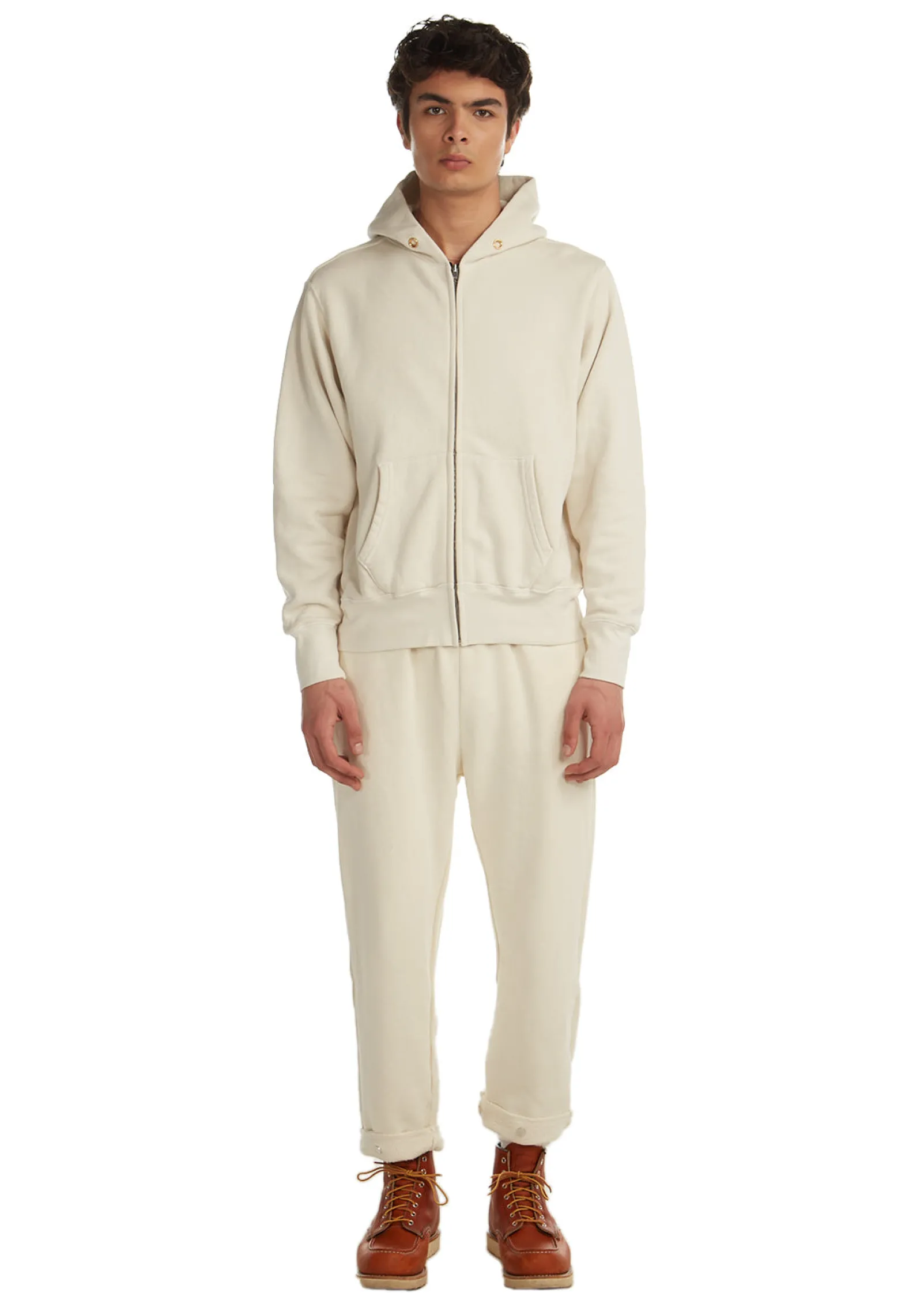 heavyweight_zip_hoodie_3-4.webp Online LES TIEN Heavyweight Zip Hoodie Ivory