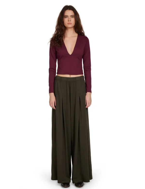 Hot LES TIEN Julia Pleated Palazzo Pant Forest