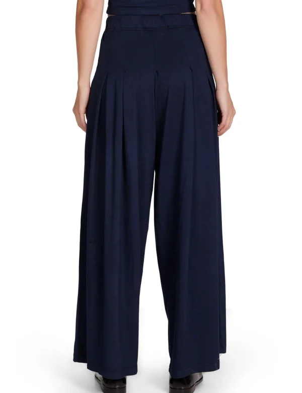 Hot LES TIEN Julia Pleated Palazzo Pant Navy