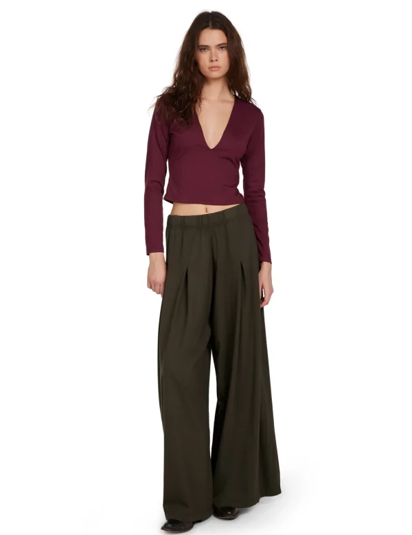 Hot LES TIEN Julia Pleated Palazzo Pant Forest