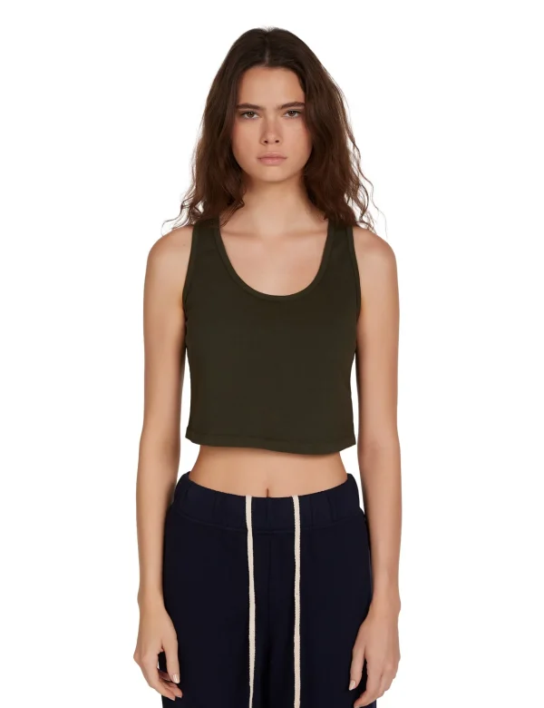 New LES TIEN Kerry Crop Tank Forest