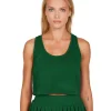 Discount LES TIEN Kerry Crop Tank Verde
