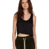 Clearance LES TIEN Kerry Crop Tank Jet Black
