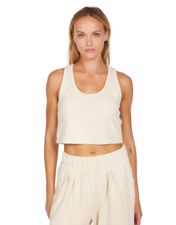 New LES TIEN Kerry Crop Tank Ivory