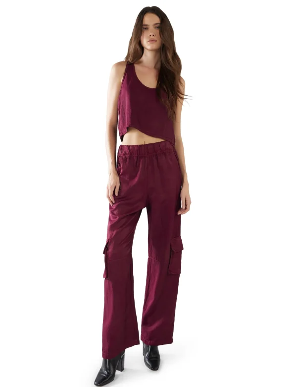 Hot LES TIEN Kerry Crop Tank Bordeaux