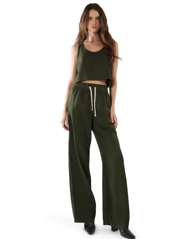 Best LES TIEN Kerry Crop Tank Forest