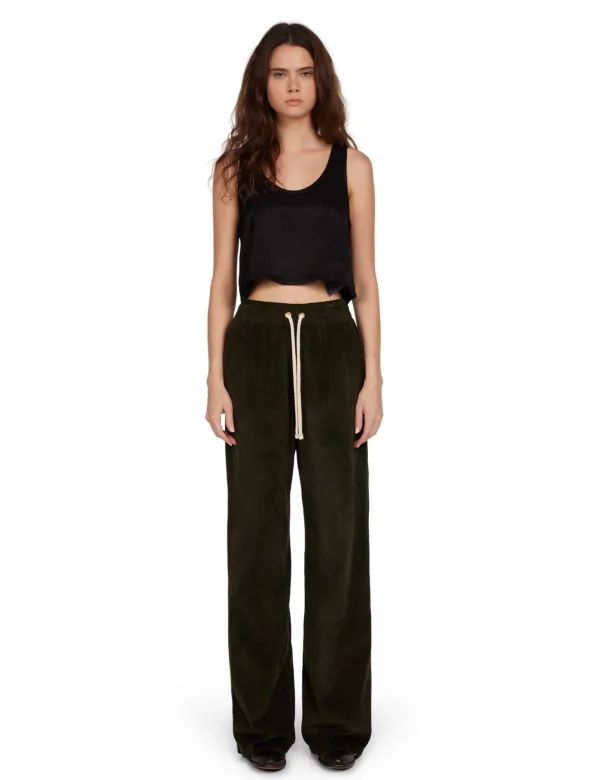 Clearance LES TIEN Kerry Crop Tank Jet Black