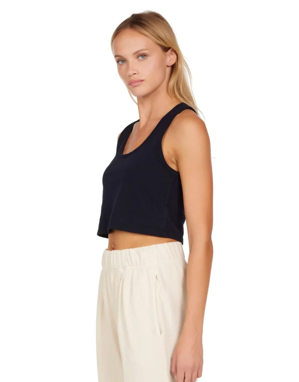 Discount LES TIEN Kerry Crop Tank Navy