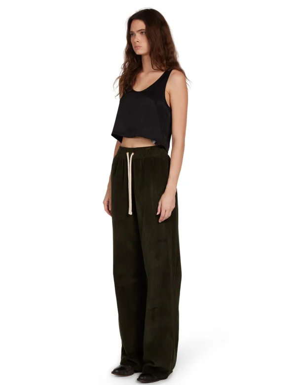 Clearance LES TIEN Kerry Crop Tank Jet Black