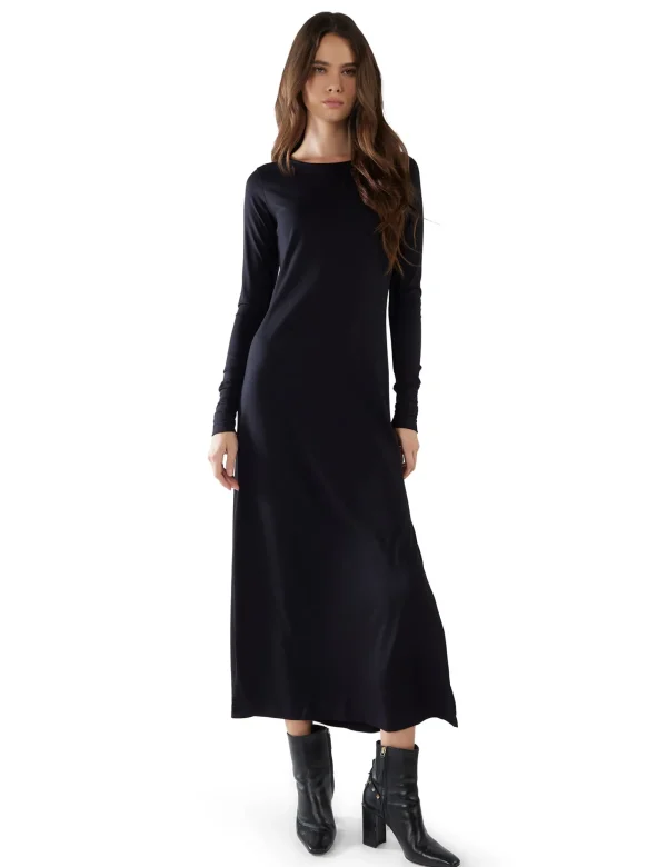 Fashion LES TIEN Lily Long Sleeve Dress Jet Black