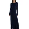 Best LES TIEN Lily Long Sleeve Dress Navy