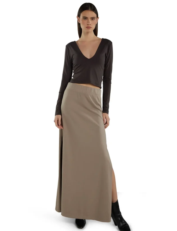 New LES TIEN Liz Double V Long Sleeve Vintage Black