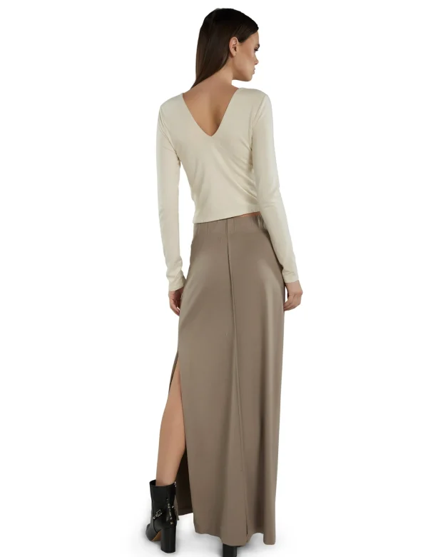Sale LES TIEN Liz Double V Long Sleeve Ivory