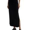 New LES TIEN Max Side Slit Skirt Jet Black