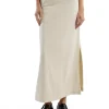 Sale LES TIEN Max Side Slit Skirt Ivory