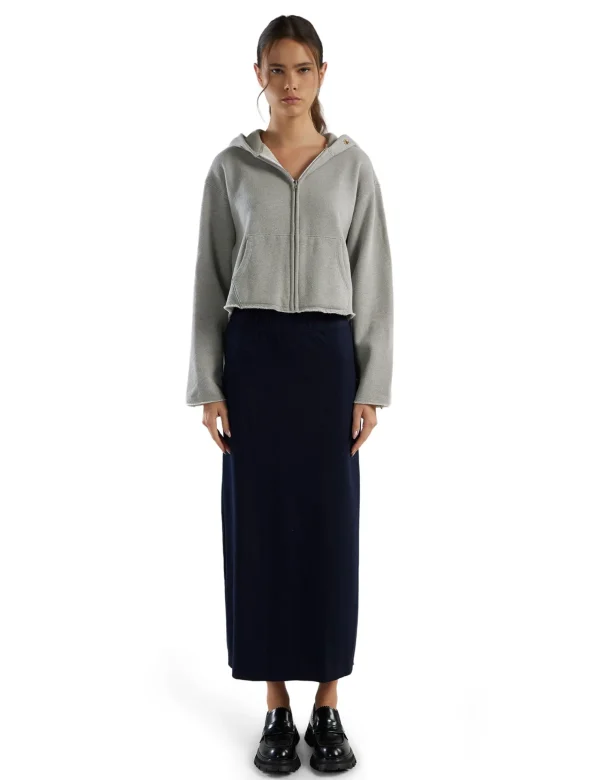 Discount LES TIEN Max Side Slit Skirt Navy
