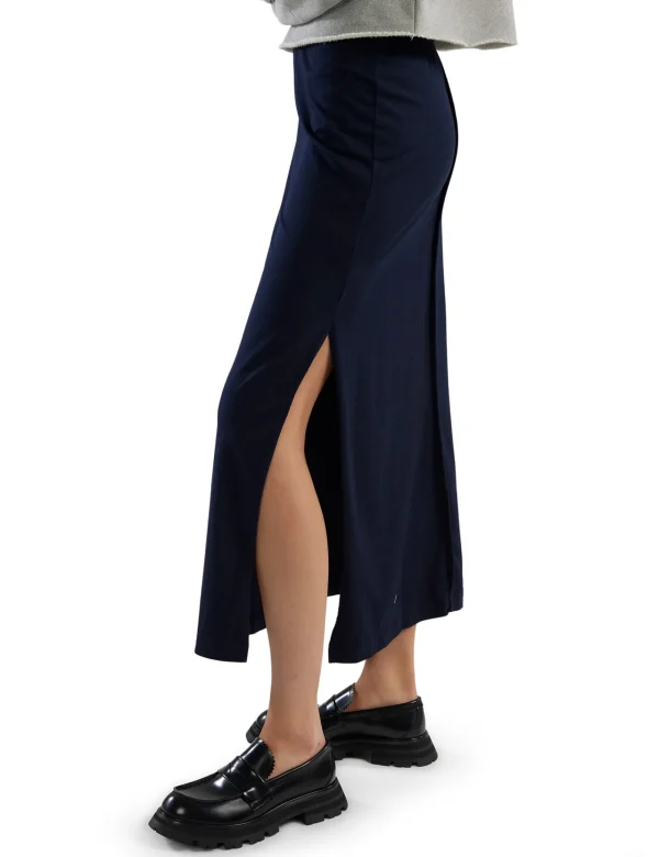 Discount LES TIEN Max Side Slit Skirt Navy