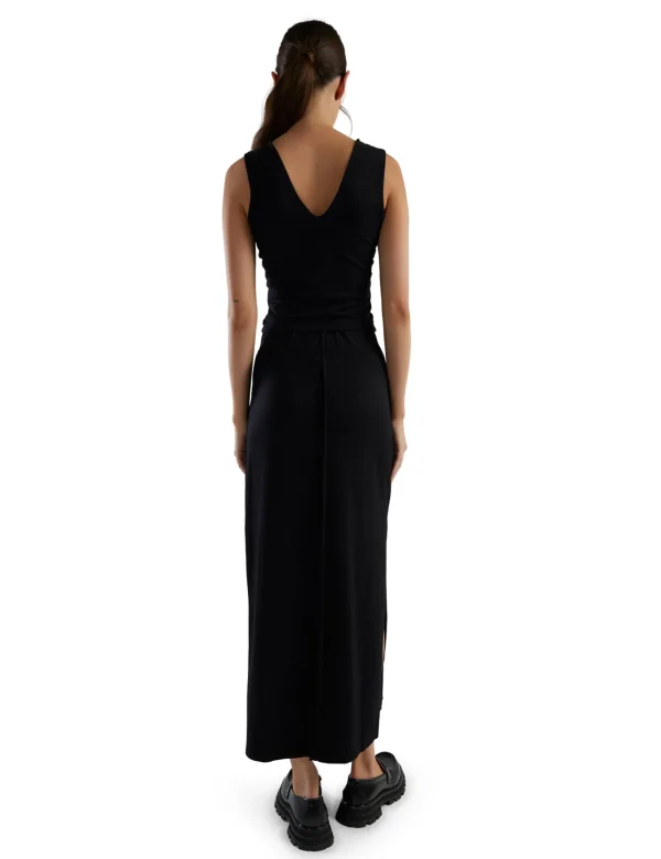 New LES TIEN Max Side Slit Skirt Jet Black