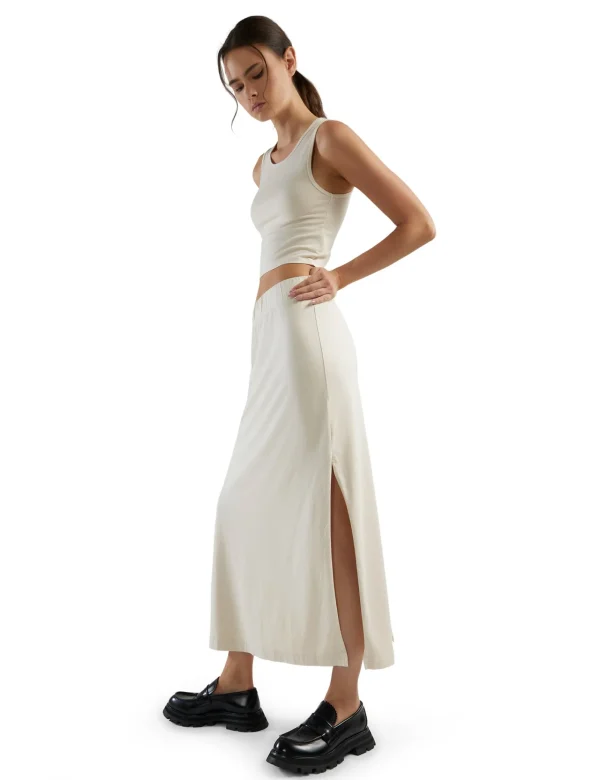 Sale LES TIEN Max Side Slit Skirt Ivory