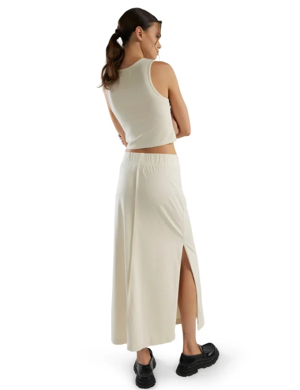 Sale LES TIEN Max Side Slit Skirt Ivory