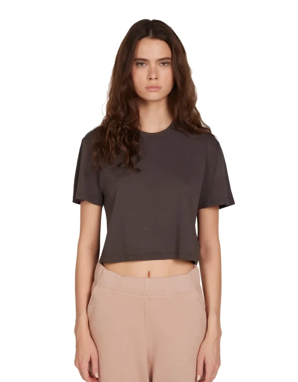 Online LES TIEN May Crop Tee Vintage Black