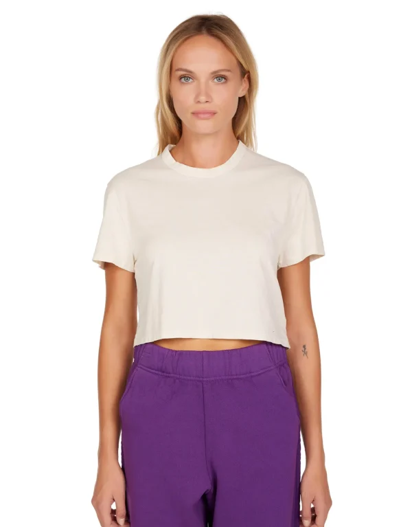Clearance LES TIEN May Crop Tee Ivory