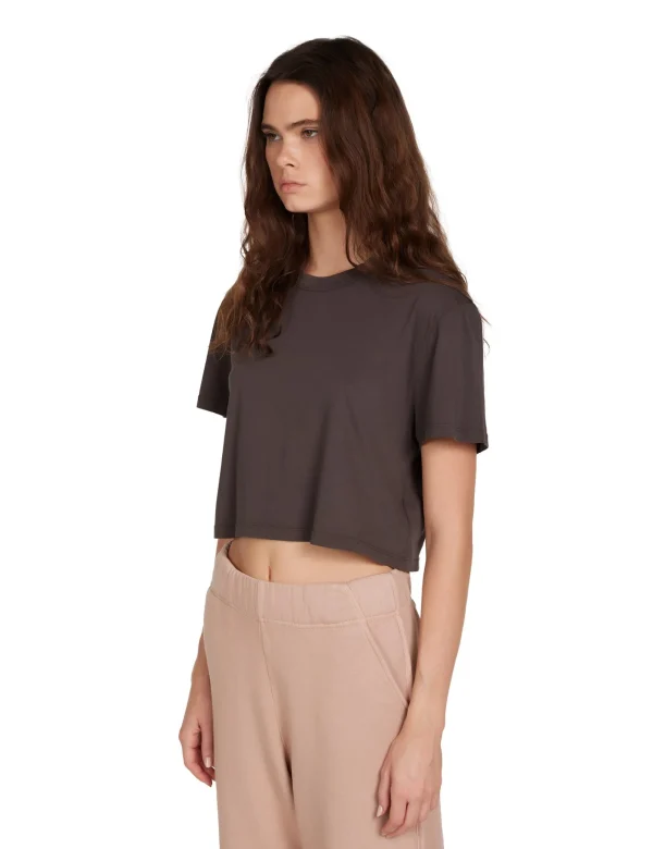Online LES TIEN May Crop Tee Vintage Black