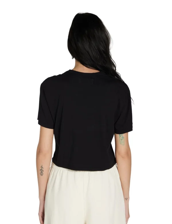 New LES TIEN May Crop Tee Jet Black