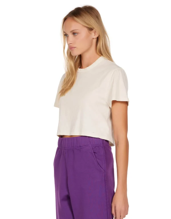 Clearance LES TIEN May Crop Tee Ivory