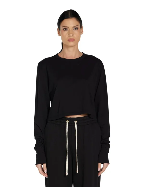 Best LES TIEN Mert Long Sleeve Crop Tee Jet Black