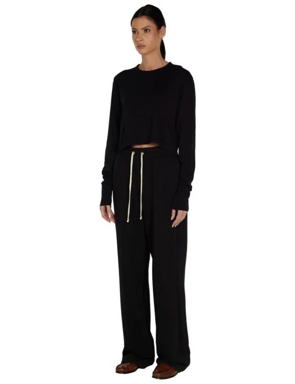 Best LES TIEN Mert Long Sleeve Crop Tee Jet Black