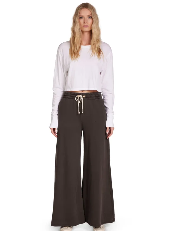 Discount LES TIEN Mert Long Sleeve Crop Tee White