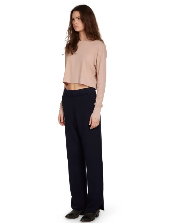 Sale LES TIEN Mert Long Sleeve Crop Tee Mauve