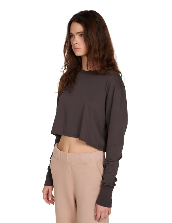 Sale LES TIEN Mert Long Sleeve Crop Tee Vintage Black