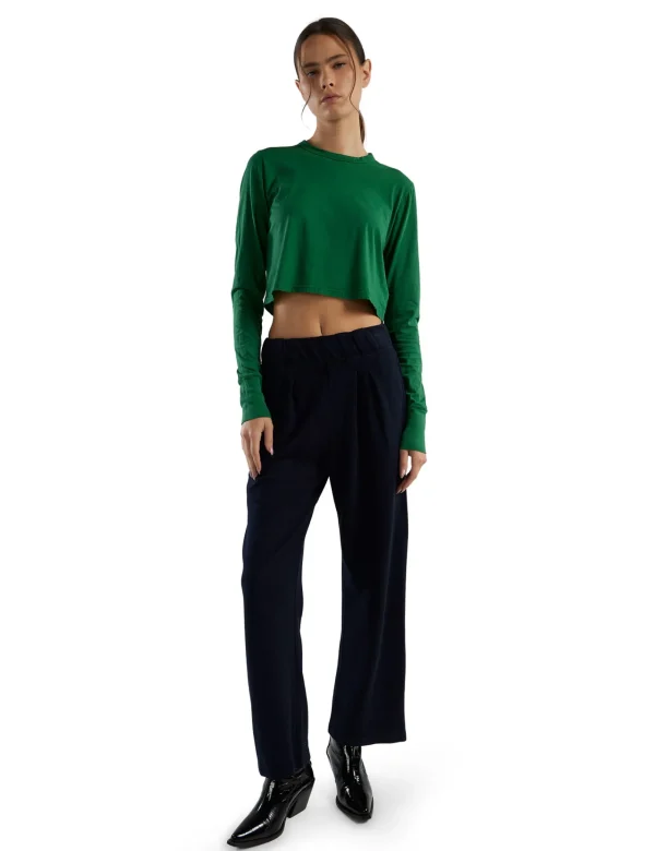 Online LES TIEN Mert Long Sleeve Crop Tee Verde