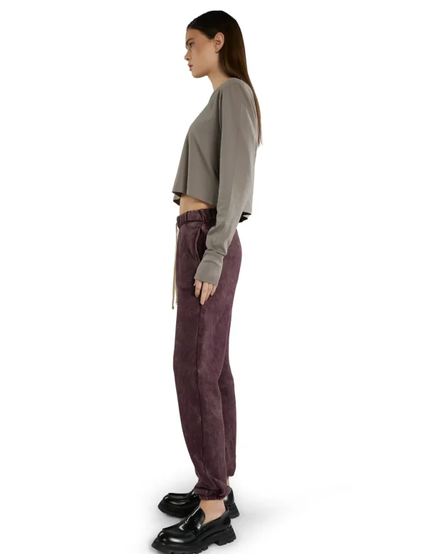 Sale LES TIEN Mert Long Sleeve Crop Tee Dove