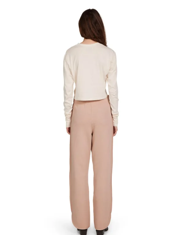 Discount LES TIEN Mert Long Sleeve Crop Tee Ivory