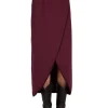 Discount LES TIEN Milly Scallop Wrap Skirt Bordeaux