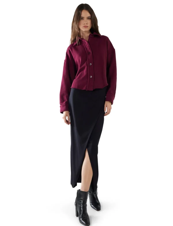 Sale LES TIEN Milly Scallop Wrap Skirt Jet Black