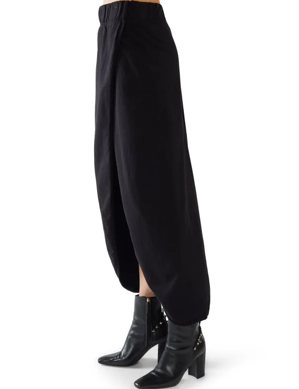 Clearance LES TIEN Milly Scallop Wrap Skirt Jet Black