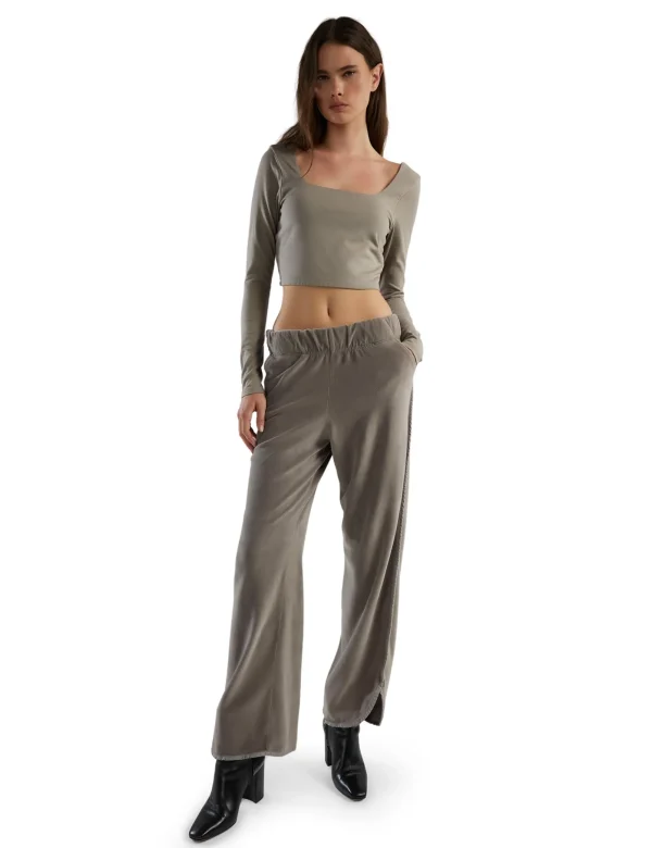 New LES TIEN Olympia Scallop Pant Dove