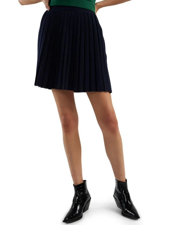 New LES TIEN Paulina Box Pleat Tennis Skirt Navy