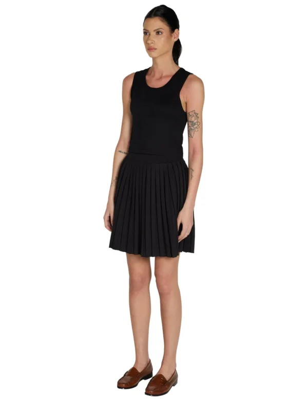 Online LES TIEN Paulina Box Pleat Tennis Skirt Jet Black