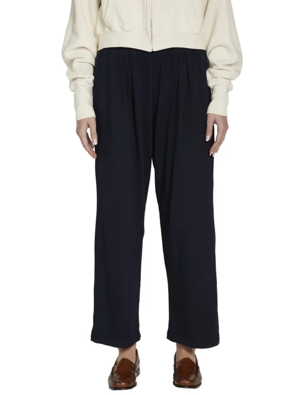 Sale LES TIEN Penny Pleat Front Pant Navy