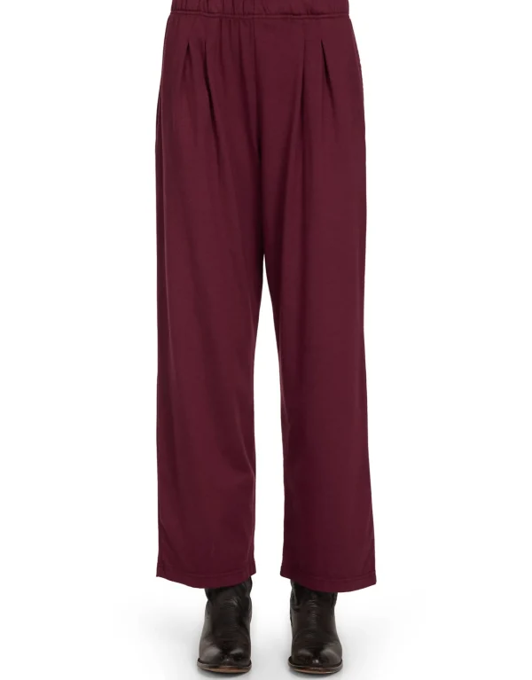 Fashion LES TIEN Penny Pleat Front Pant Bordeaux