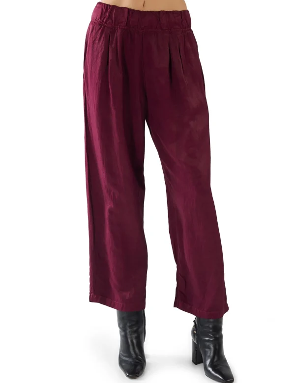 Sale LES TIEN Penny Pleat Front Pant Bordeaux