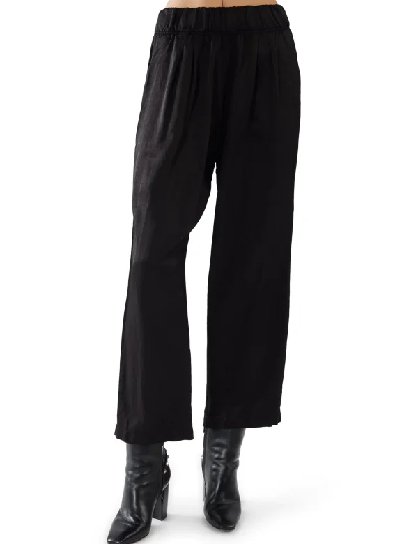 Clearance LES TIEN Penny Pleat Front Pant Jet Black