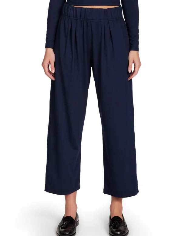 Clearance LES TIEN Penny Pleat Front Pant Navy