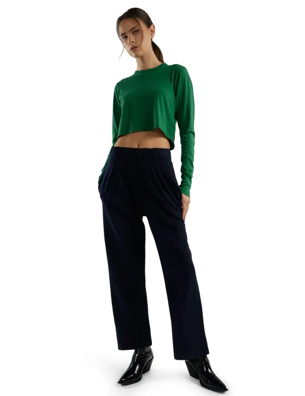 Online LES TIEN Penny Pleat Front Pant Navy