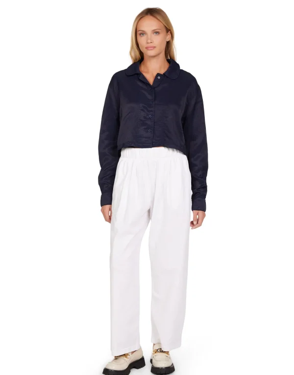 Discount LES TIEN Penny Pleat Front Pant White